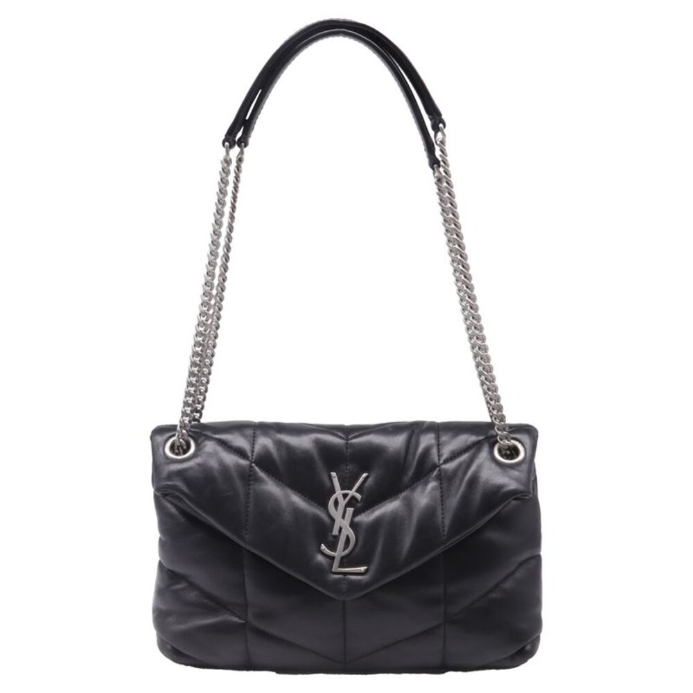 Saint Laurent Small Puffer Loulou Shoulder Bag in Black Leather